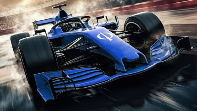 Blue F1 car 650 x 366